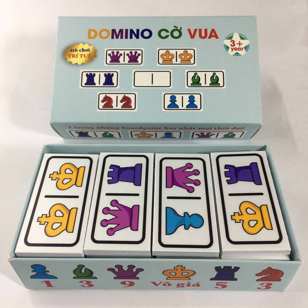 Domino Cờ vua DƯƠNG SINH, 28 quân, đồ chơi tích hợp 2 boardgame trí tuệ cho trẻ em