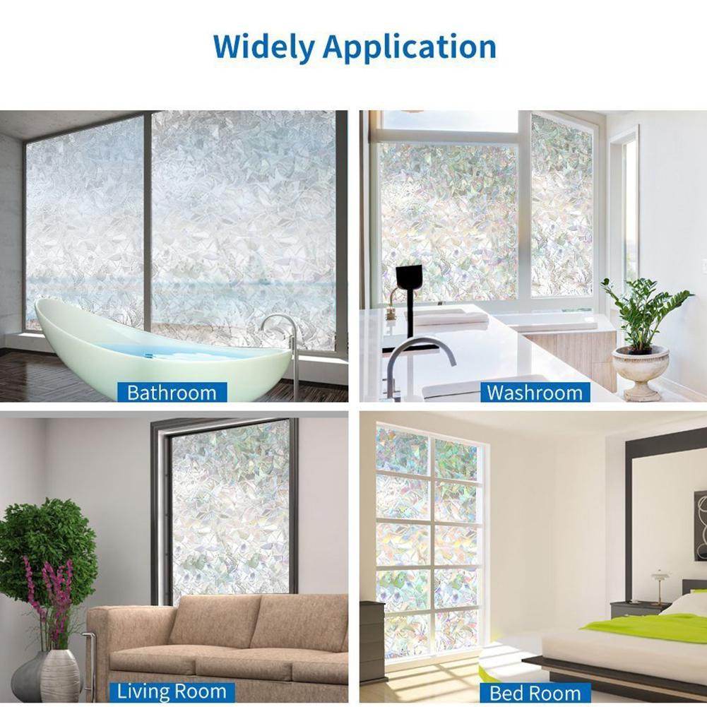 Phim dán kính tĩnh điện 3D trang trí cửa sổ, vách ngăn, chống tia UV, chống nắng, dễ tháo lắp
