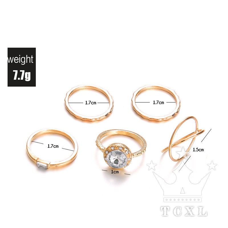 5 chiếc nhẫn đính zircon phong cách retro cổ điển dành cho nữ