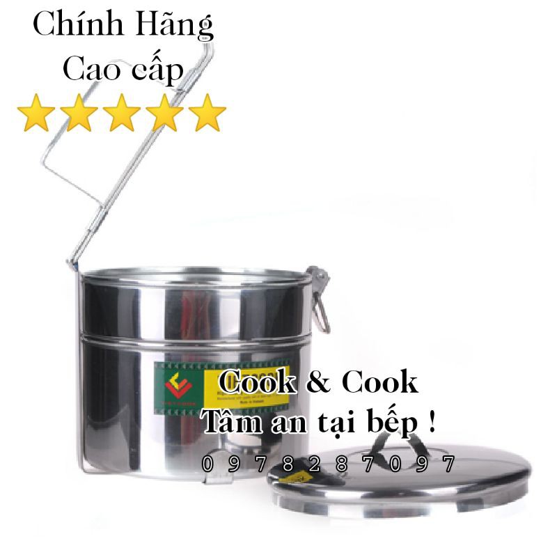 Cặp lồng cơm inox, camen cơm inox 2, 3, 4 ngăn size 12, 14 cao cấp Vietcook