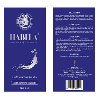 Dung dịch vệ sinh dạng gói Habela