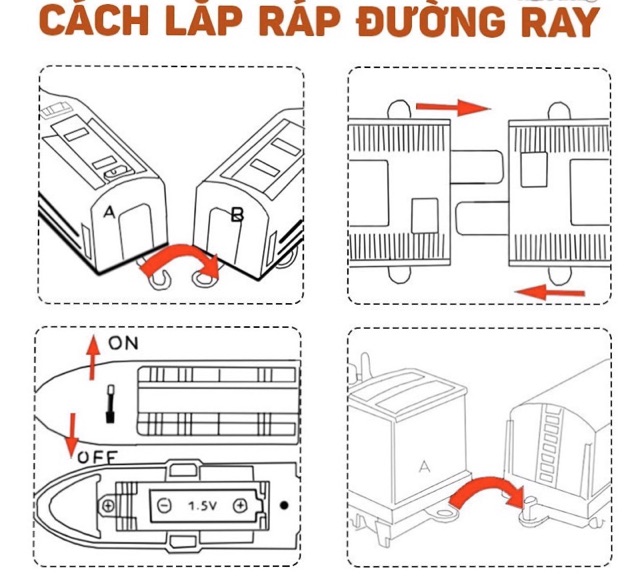 Đồ chơi đường ray  tàu hoả thomas - Train set ( 5 Toa )