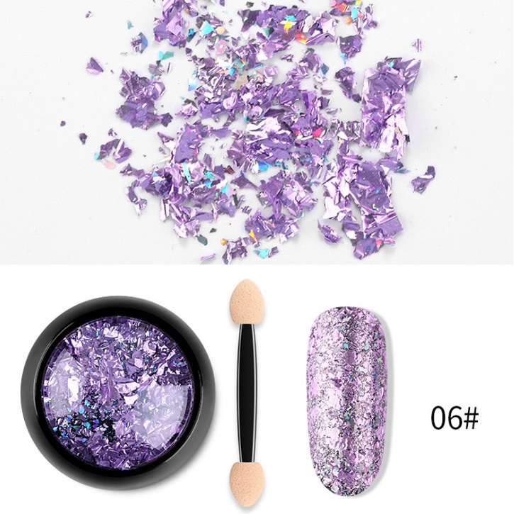 Bột sequin trang trí móng màu pháo hoa có gel dính