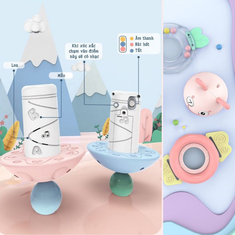 Đồ Chơi Lật Đật Cho Bé Phát Nhạc Xúc Xắc Gặm Nướu Nhựa ABS An Toàn LD02
