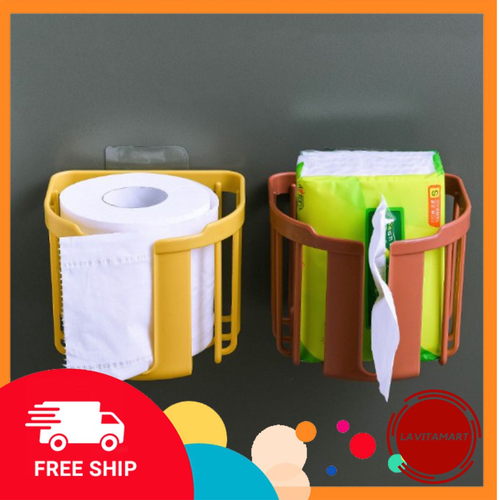 ❤️FREESHIP❤️ Giỏ Đựng Giấy Vệ Sinh - Giỏ dán tường đựng khăn giấy phòng tắm phòng bếp WC - Tiện lợi