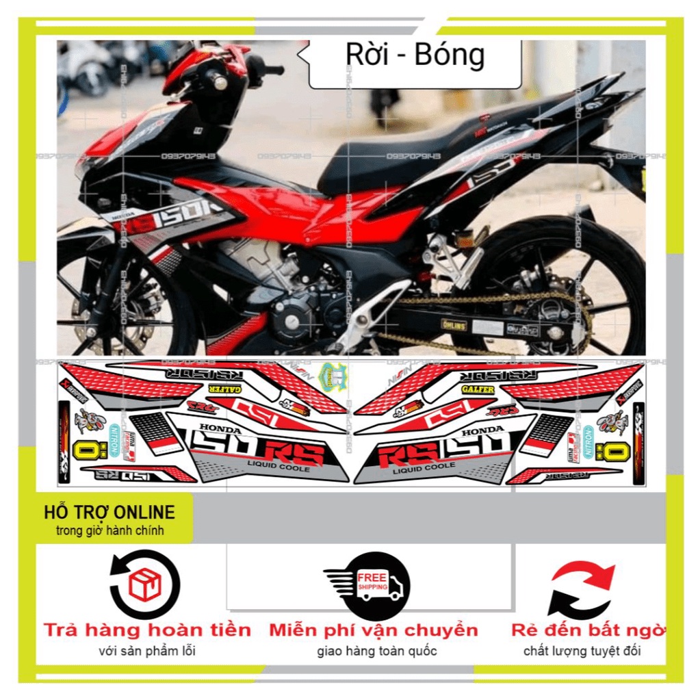 TEM XE WINNER X RS ĐỎ ĐEN -- SHIN DECAL 2