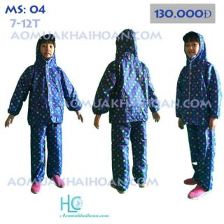 BỘ ÁO MƯA TRẺ EM VẢI DÙ