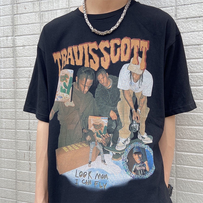 Áo Thun Ngắn Tay Dáng Rộng In Họa Tiết Kiểu Hip Hop 19675