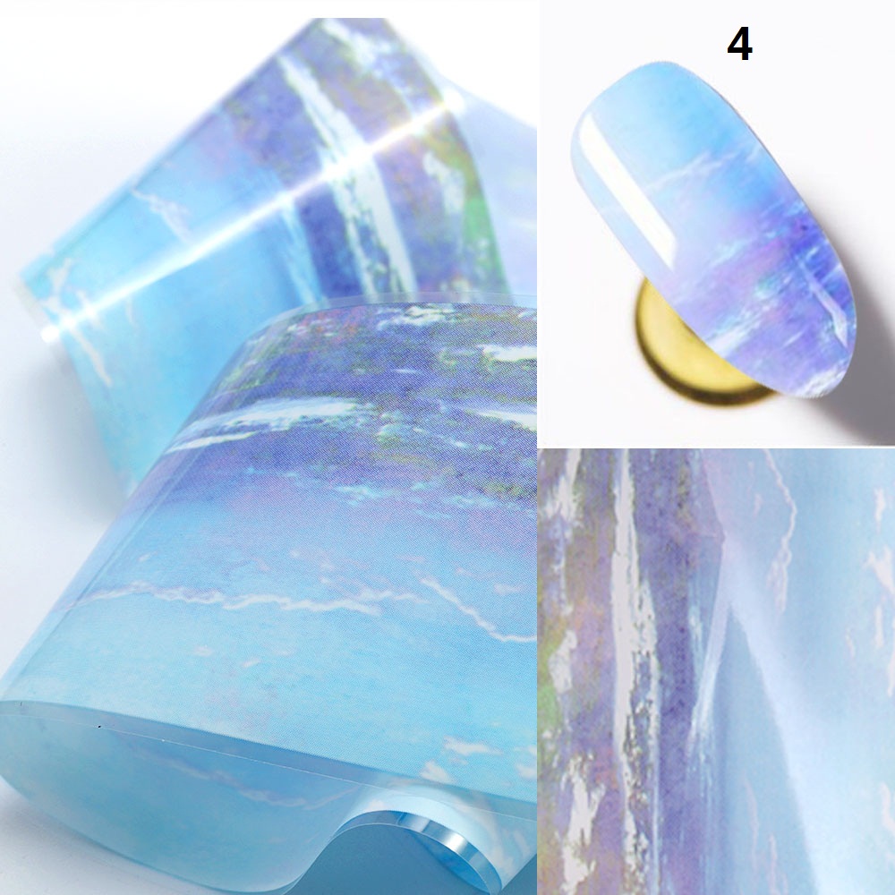 (Hàng Mới Về) Miếng Dán Trang Trí Móng Tay Họa Tiết Đá Cẩm Thạch Cổ Điển