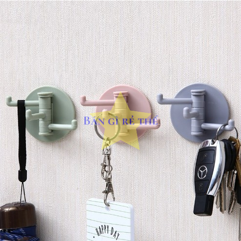 MÓC DÁN TƯỜNG 3 MÓC 5,8CM - MÓC DÁN TƯỜNG 3 CHẤU XOAY ĐA NĂNG TREO ĐƯỢC NHIỀU ĐỒ