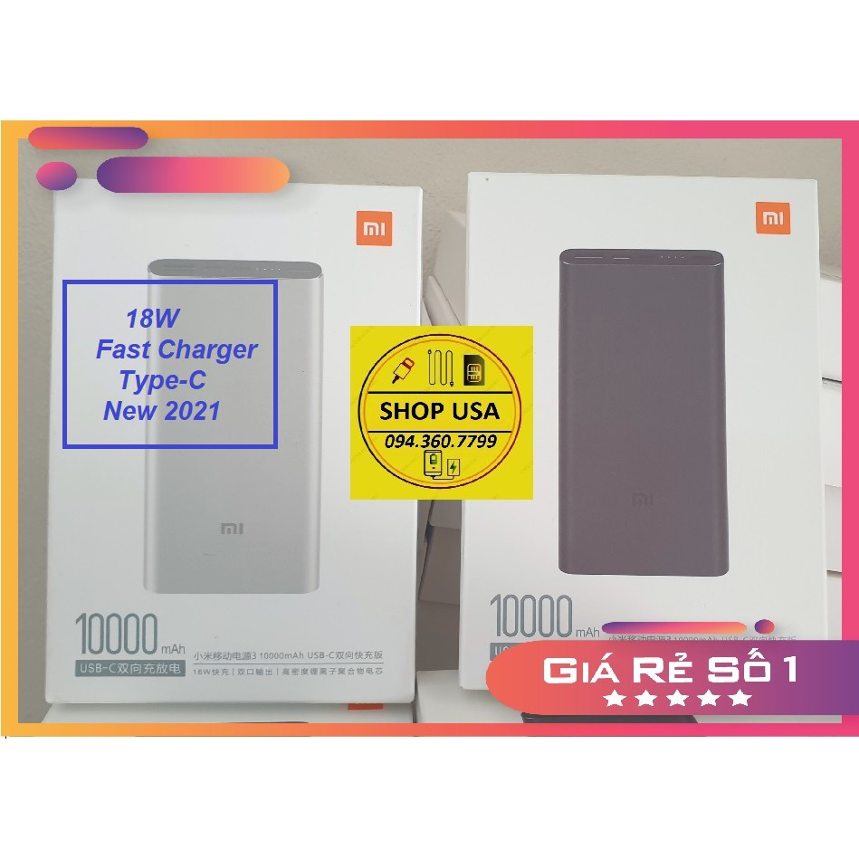 Pin sạc dự phòng Xiaomi 10000mAh Mi GEN 3 18W Sạc Nhanh Bảo hành 12 Tháng 1 Đổi 1