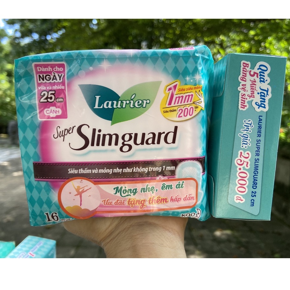 BĂNG VỆ SINH LAURIER SUPER SLIMGUARD 25CM 1MM 16 MIẾNG