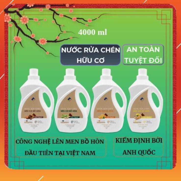 Nước rửa chén hữu cơ Bồ hòn 4000ml, Nước rửa bát hữu cơ tự nhiên Ecocare .
