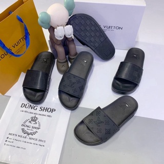FREE SHIP  FREE SHIP  Dép lê Lv hoa chìm ô dập ảnh thật - Dép lê nam quai cao su đẳng cấp DL83