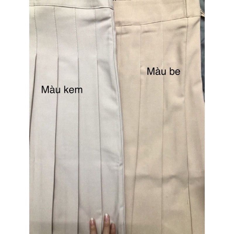 Chân Váy Xếp Ly Dáng Dài, Chân Váy Midi Dáng Dài Qua Gối Màu Nâu Tây Phong Cách Hàn Quốc