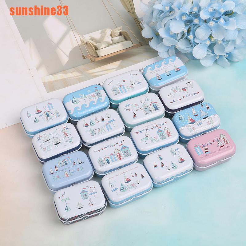 Hộp Thiếc Mini Hình Chữ Nhật Đựng Trang Sức / Tiền Xu