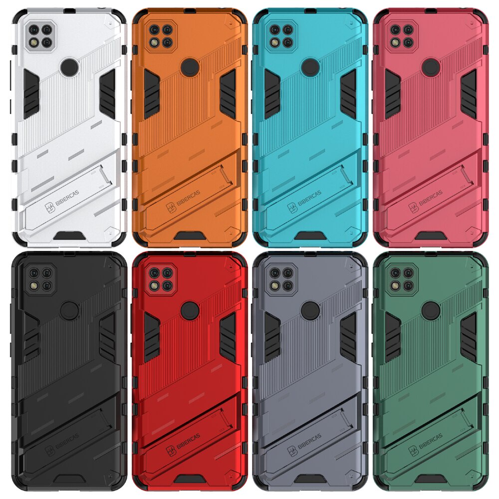 Ốp điện thoại pc cứng chống sốc bảo vệ camera kèm giá đỡ cho xiaomi redmi 9a 9c 9i redmi note 9 9s 9 pro max