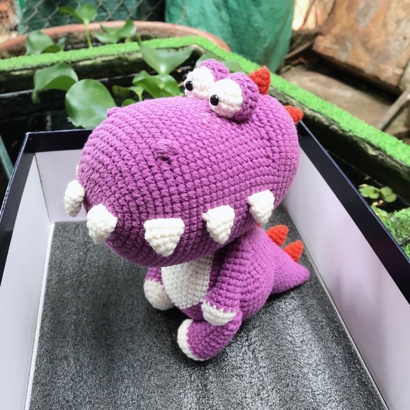 Khủng Long Nhồi Bông Bằng Len Cao Cấp An Toàn Cho Bé - Thú Bông Handmade Đan Móc Thủ Công Bằng Tay