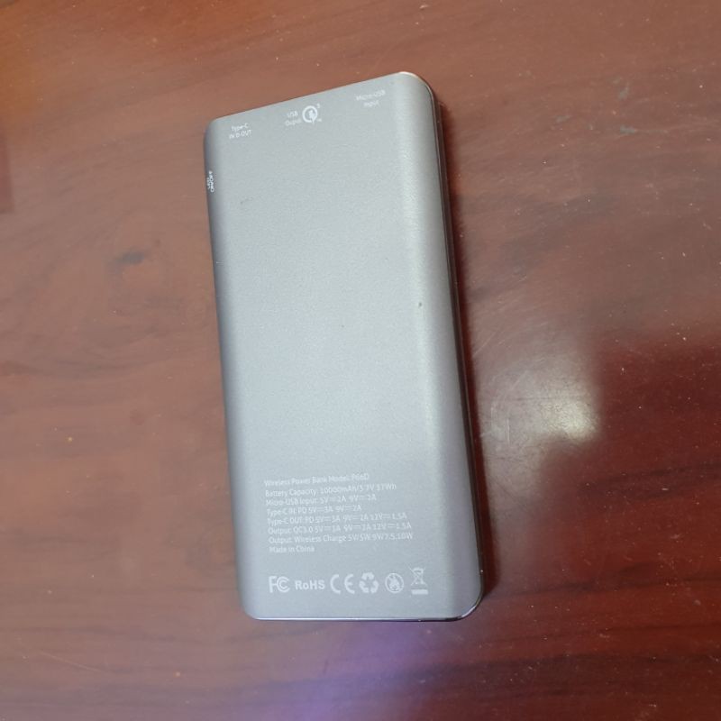 Pin sạc dự phòng không dây Polymer 10.000mAh Type C PD QC3.0 Xmobile P66D Xám Like new 99%