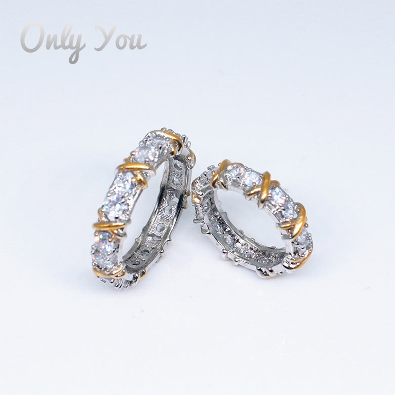 Nhẫn Mạ Vàng 18K Đính Đá Kim Cương Nhân Tạo