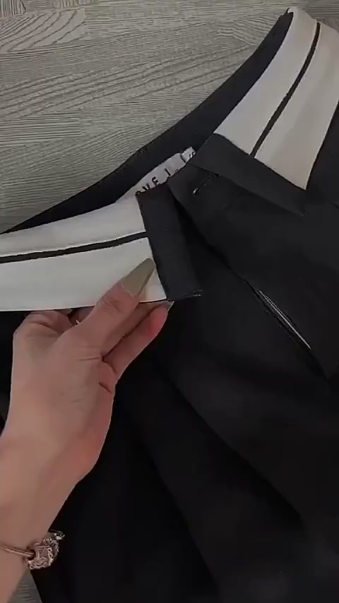 Quần ống rộng cạp cao phong cách cá tính, quần suông công sở lưng cao cạp cổ áo cao cấp | BigBuy360 - bigbuy360.vn