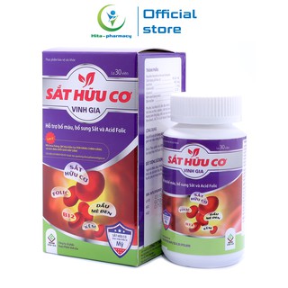 Viên uống bổ sung Sắt Hữu Cơ Vinh Gia giảm tình trạng thiếu máu 30 viên