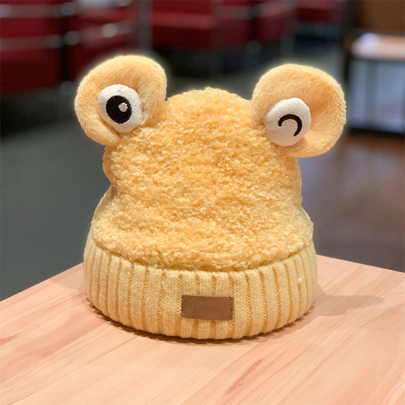 Mũ Len Dệt Kim Đính Tai Ếch Dễ Thương Bảo Vệ Tai Chống Gió Unis