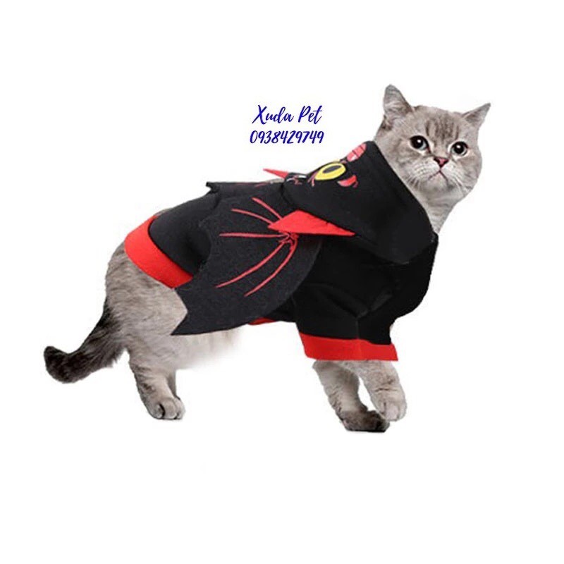 Áo hóa trang halloween cho chó mèo hình cánh dơi siêu chất, siêu ngộ nghĩnh Xudapet-SP500114