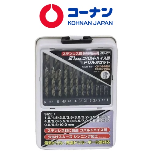 Bộ mũi khoan kim loại đa năng KOHNAN PALW-479/478 Nhật Bản 21 chi tiết