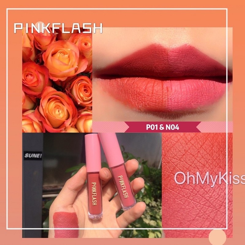 Son môi Pinkflash dạng lỏng lâu trôi chống thấm nước 18 màu sắc tùy chọn