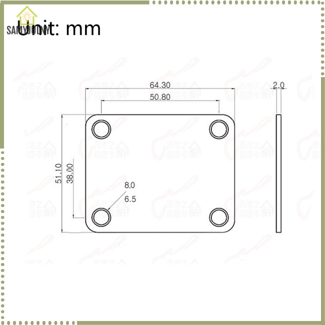 Tấm Đệm Cổ Famy Bằng Hợp Kim Kèm 4 Ốc Vít Thay Thế Cho Đàn Guitar Điện