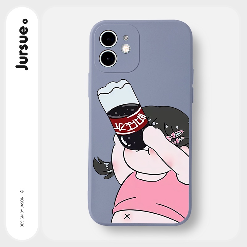 Ốp lưng JURSUE hoạt hình cặp đôi dễ thương đẹp cho iPhone 13 12 11 Pro Max SE 2020 X XR XS 8 7 ip 6S 6 Plus Y2048