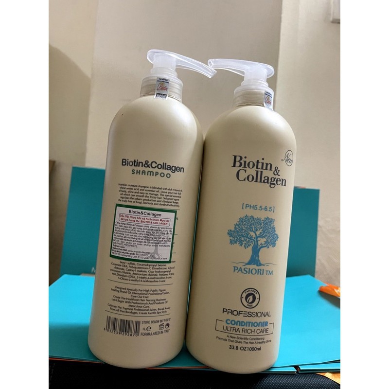 [Hàng Chính Hãng] Cặp Dầu Gội Xả Biotin Collagen Trắng 1000 ML Giảm Rụng Tóc, Phục Hồi Tóc Khô Xơ, Hư Tổn | BigBuy360 - bigbuy360.vn