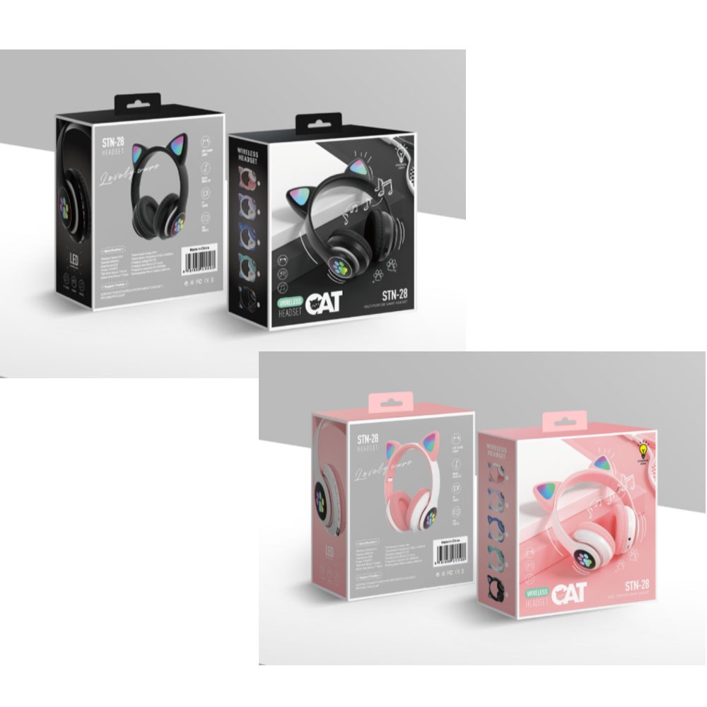 [Rẻ Vô Địch]Tai Nghe Mèo Kết Nối Bluetooth Chụp Tai,Headphone Tai Mèo Dễ Thương Có Mic,Âm Bass Mạnh Mẽ