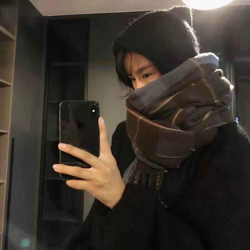 Khăn choàng cổ họa tiết kẻ ô màu bạc ấm áp mùa đông phiên bản han hàng mới dành cho học sinh nữ 2021
 | BigBuy360 - bigbuy360.vn