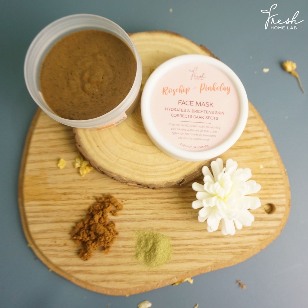 Mặt nạ thiên nhiên nụ tầm xuân sáng da Rosehip - Pinkclay Fresh Home Lab