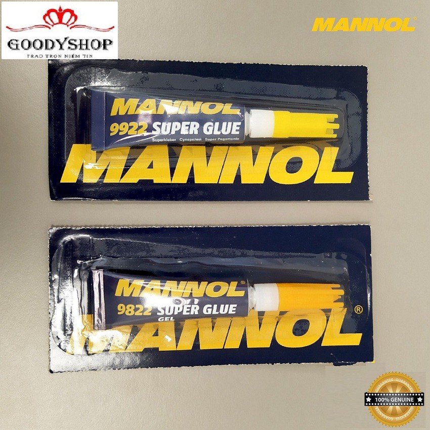 ComBo 2Tuýp Keo Dán Đa Năng, Khô Nhanh MANNOL 9922 – 3g Super Glue – Nhập Khẩu Từ Đức GOODYSHOP