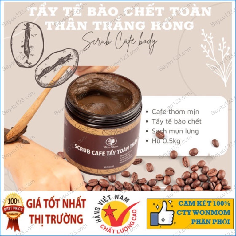 COMBO Phủi bay lớp da cũ, đón chào làn da Em Bé Wonmom (1 Kem sữa nghệ toàn thân + 1 Scrub Cafe tẩy toàn thân)