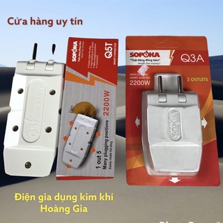 phích cắm chia ổ 3 chân thông minh xoay chiều Q3A-Q5T-180 độ SOPOKA chất lượng siêu bền