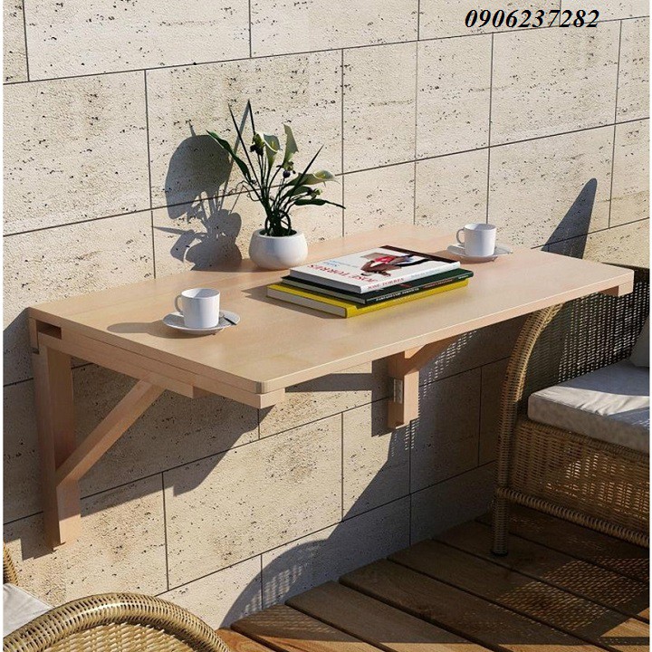 Bàn gắn tường gấp gọn gỗ thông re0514 - bàn học ấp gọn áp tường thông minh