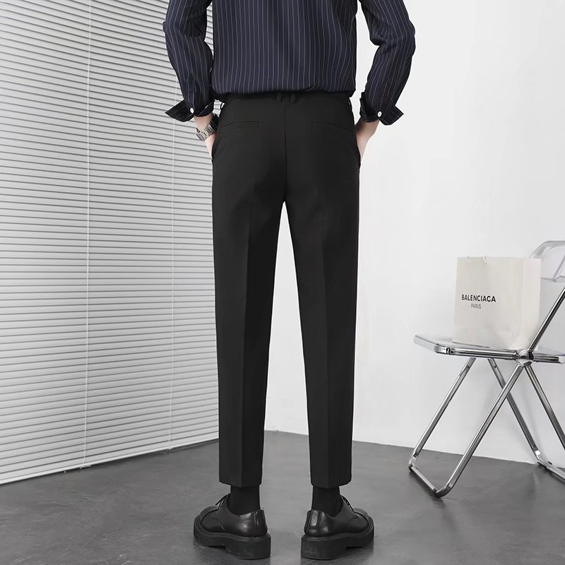 Quần Tây Ống Đứng Màu Trơn Thời Trang Công Sở Thanh Lịch Cho Nam Hàn Quốc Quần ống rộng Nam Simple Fashion quần baggy nam quần dài nam