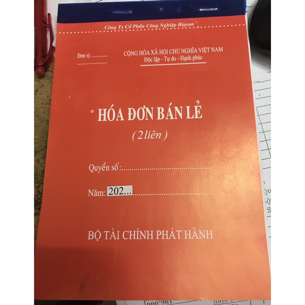 Hóa đơn bán lẻ 2 liên Combo 5 quyển đẹp siêu rẻ