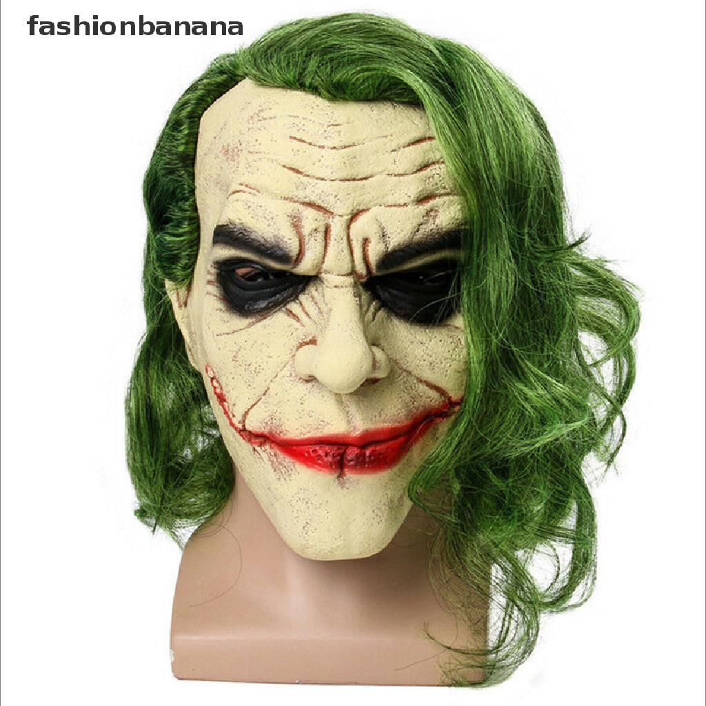 Mặt nạ Joker đáng sợ với mái tóc giả màu xanh lá dùng để hóa trang dịp Halloween