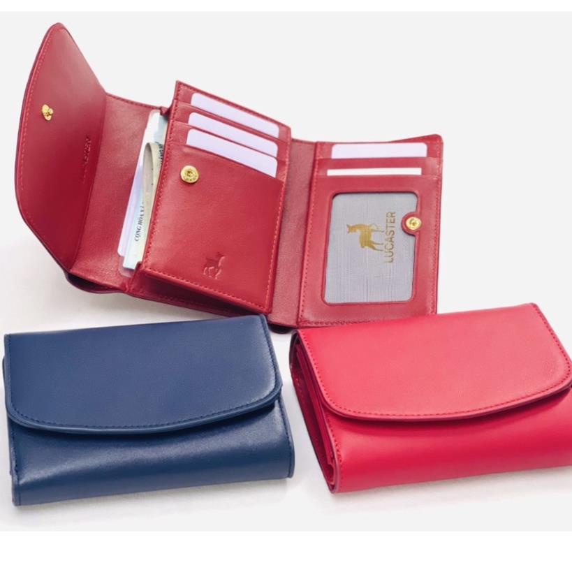 Ví nữ, ví ba gấp Roses nắp cong thời trang da nhập khẩu - thời trang OLUX - sản phẩm full box