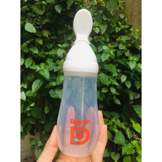 Bình tập ăn sillicon Dolphin 200ml
