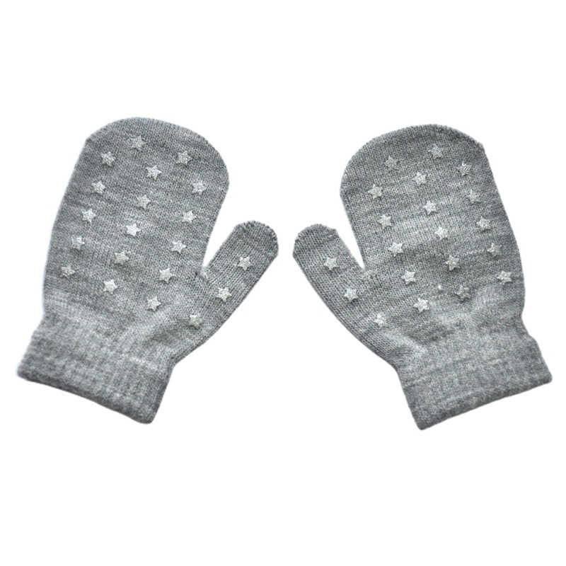Găng tay dày giữ ấm mùa đông in họa tiết ngôi sao dễ thương xinh xắn cho bé 1-4 tuổi 1-5 tuổi
