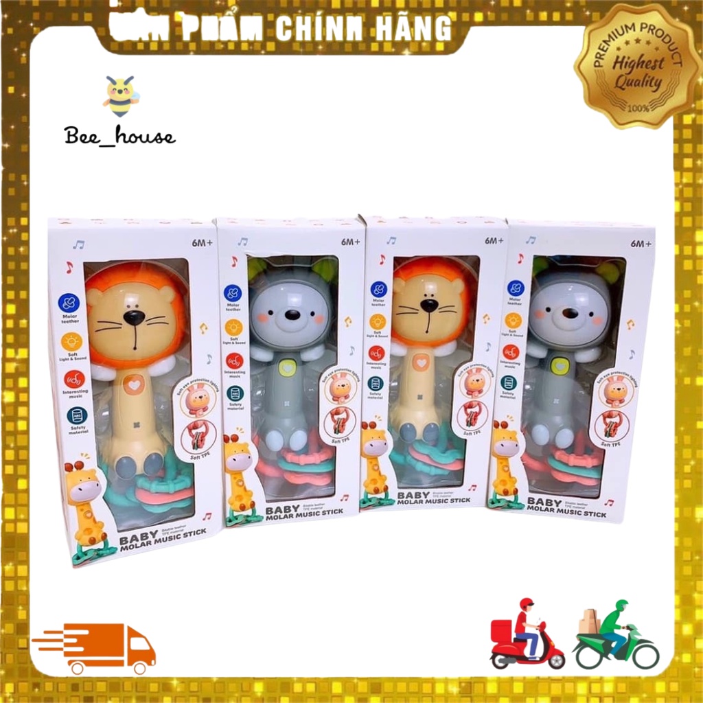 Đồ chơi cầm tay xúc xắc, gặm nướu phát nhạc Baby Molar Music Stick cao cấp an toàn cho bé Baby Try từ 6M+ Beehouse