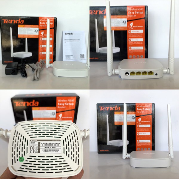 Bộ phát Wifi Tenda N301 Chuẩn AC 300Mbps , Có cổng lan , 2 râu phát Sóng Khỏe Chính Hãng - BẢO HÀNH 24 THÁNG