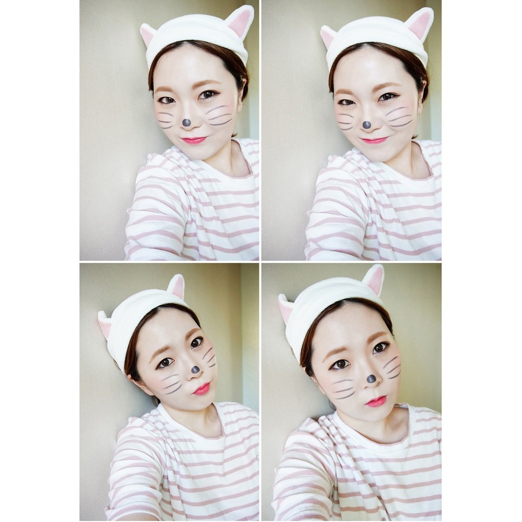 Băng Đô Nữ Hàn Quốc Vải Nhung Tai Mèo Nhiều Màu Cực Dễ Thương