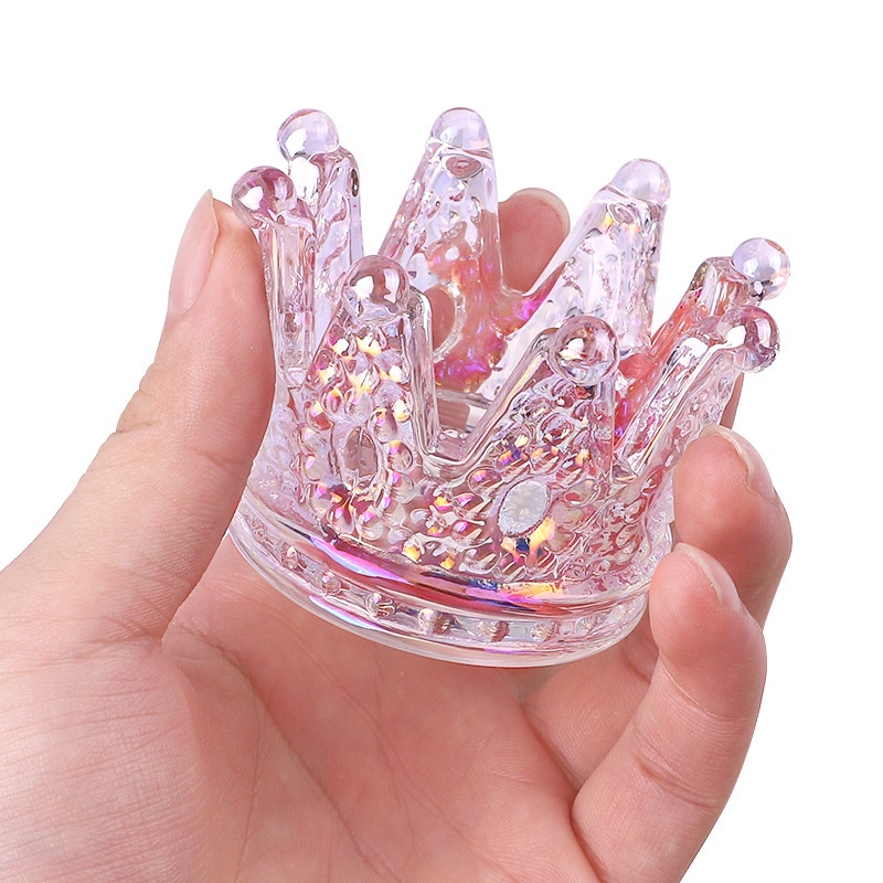 Cốc thủy tinh đựng dung dịch nail, bột nail trang trí móng tay nghệ thuật, cốc pha lê hình vương miện